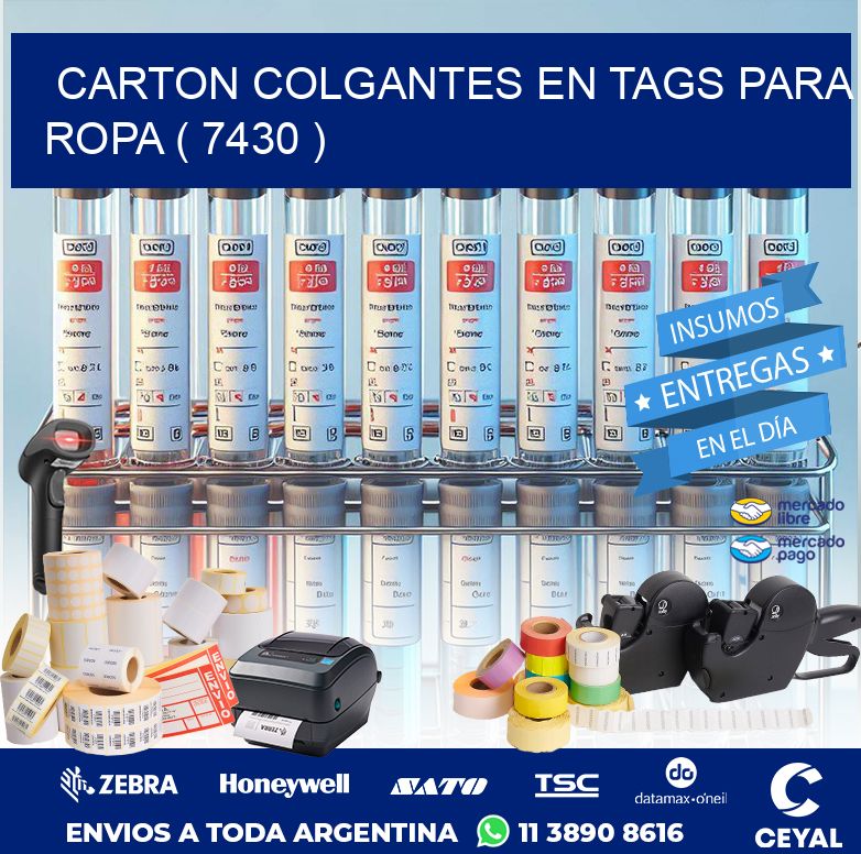 CARTON COLGANTES EN TAGS PARA ROPA ( 7430 )