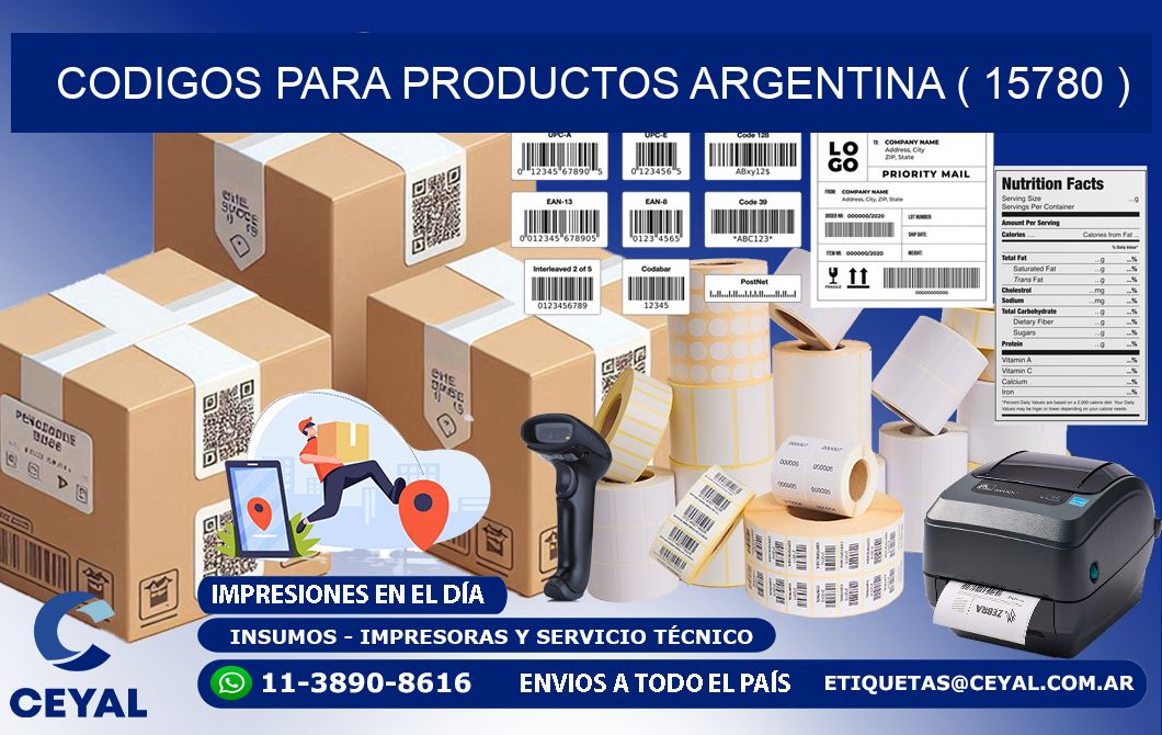 CODIGOS PARA PRODUCTOS ARGENTINA ( 15780 )