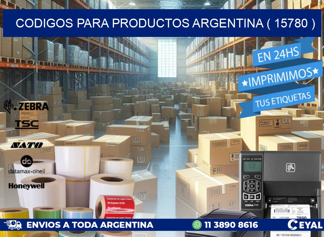 CODIGOS PARA PRODUCTOS ARGENTINA ( 15780 )