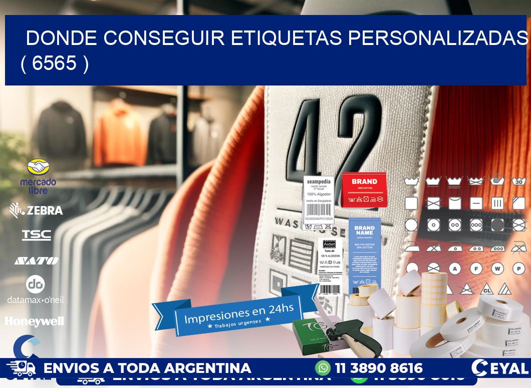 DONDE CONSEGUIR ETIQUETAS PERSONALIZADAS ( 6565 )