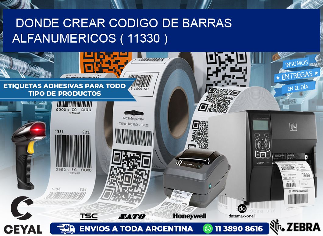DONDE CREAR CODIGO DE BARRAS ALFANUMERICOS ( 11330 )