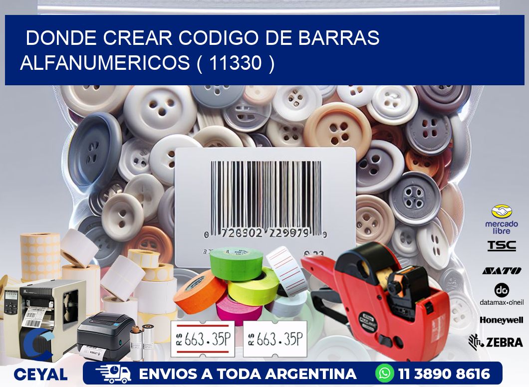 DONDE CREAR CODIGO DE BARRAS ALFANUMERICOS ( 11330 )