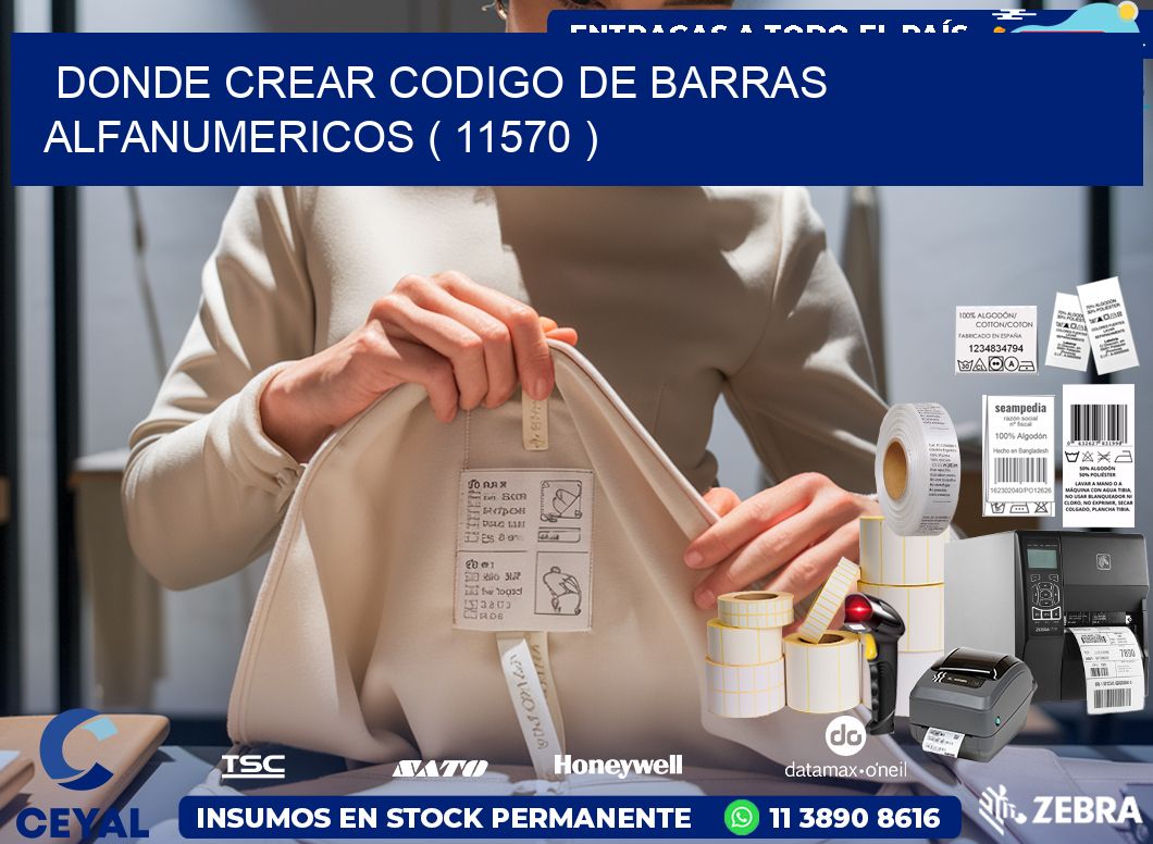 DONDE CREAR CODIGO DE BARRAS ALFANUMERICOS ( 11570 )