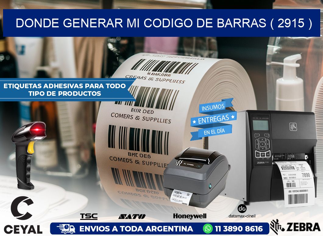 DONDE GENERAR MI CODIGO DE BARRAS ( 2915 )