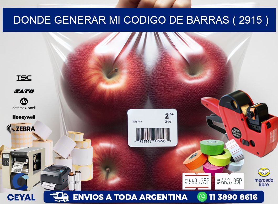 DONDE GENERAR MI CODIGO DE BARRAS ( 2915 )