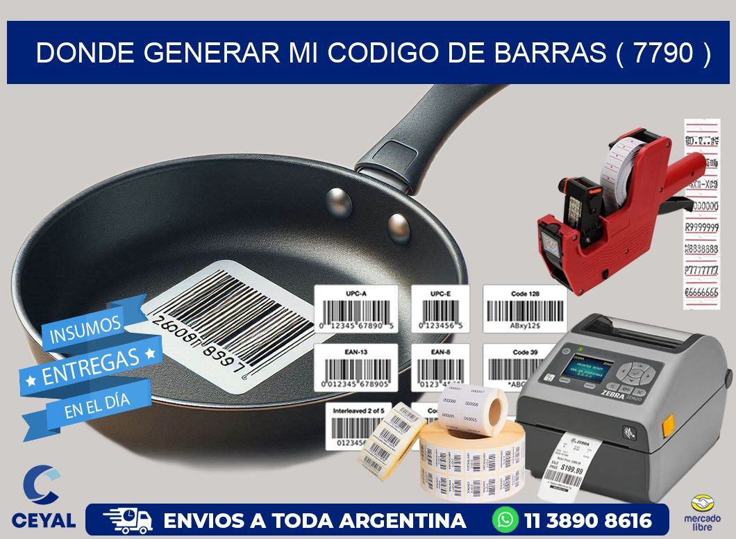 DONDE GENERAR MI CODIGO DE BARRAS ( 7790 )