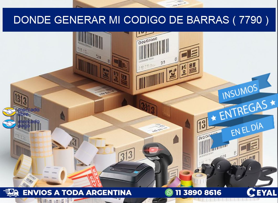 DONDE GENERAR MI CODIGO DE BARRAS ( 7790 )