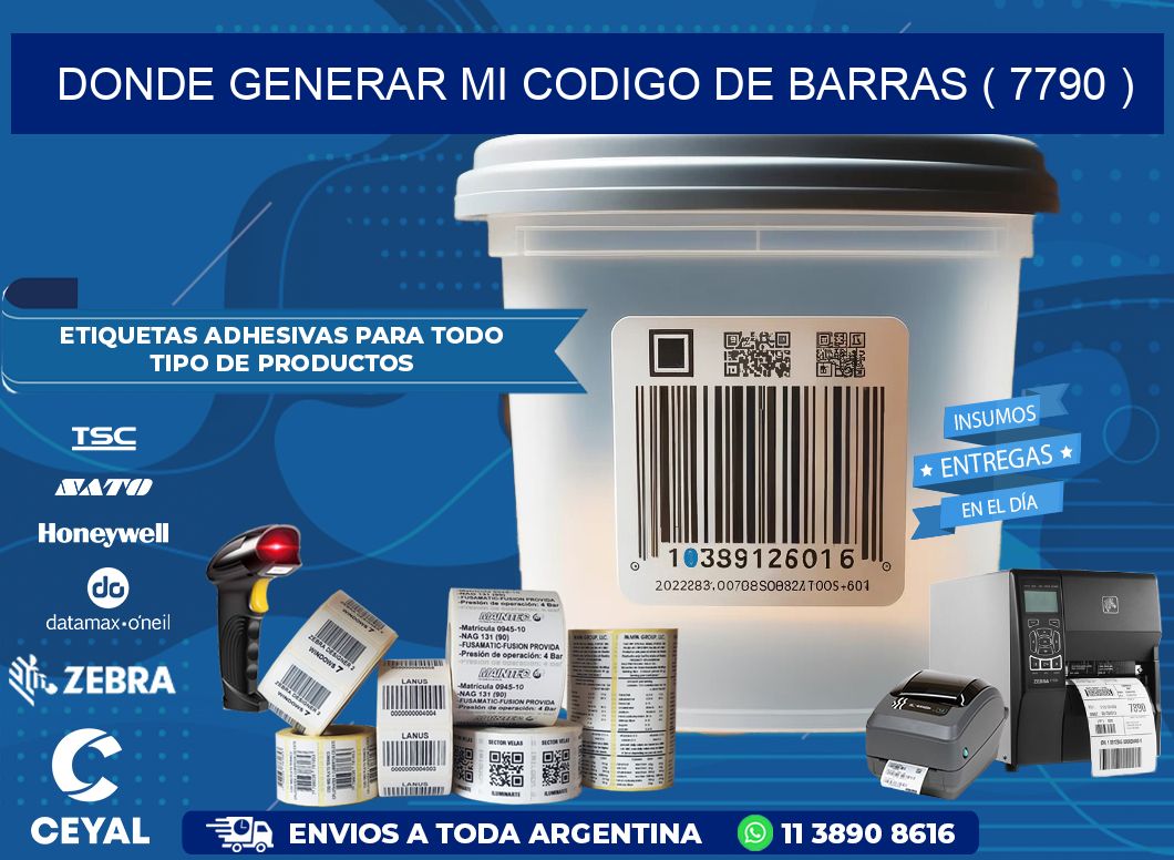 DONDE GENERAR MI CODIGO DE BARRAS ( 7790 )