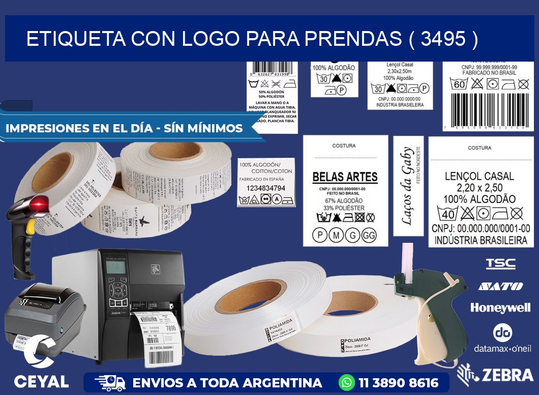 ETIQUETA CON LOGO PARA PRENDAS ( 3495 )
