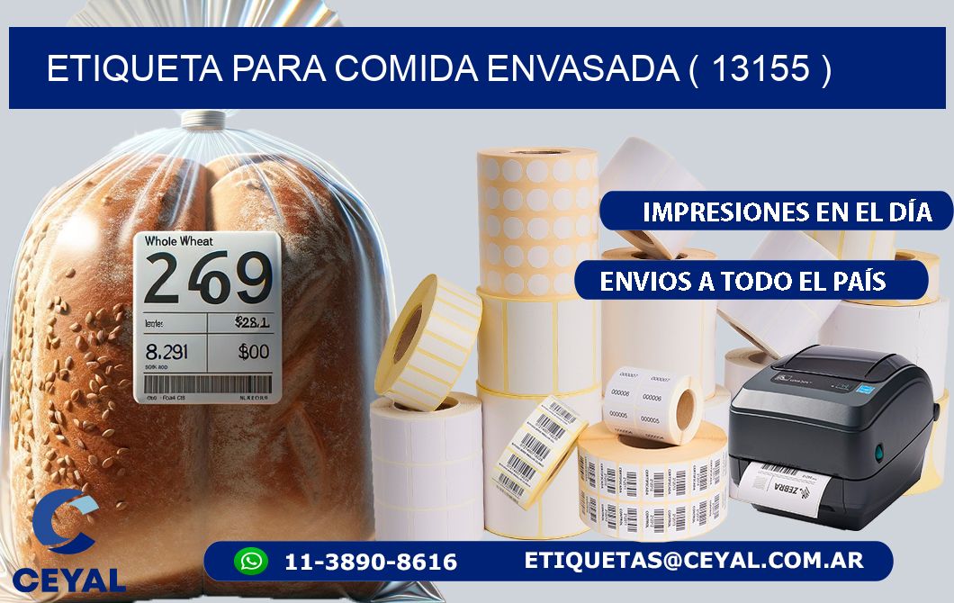 ETIQUETA PARA COMIDA ENVASADA ( 13155 )