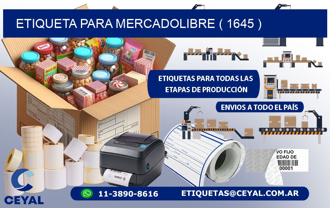 ETIQUETA PARA MERCADOLIBRE ( 1645 )
