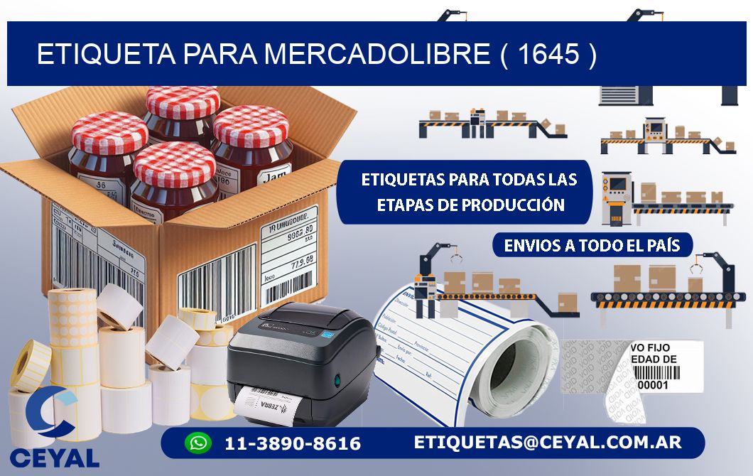 ETIQUETA PARA MERCADOLIBRE ( 1645 )