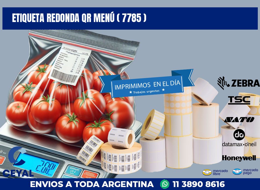 ETIQUETA REDONDA QR MENÚ ( 7785 )