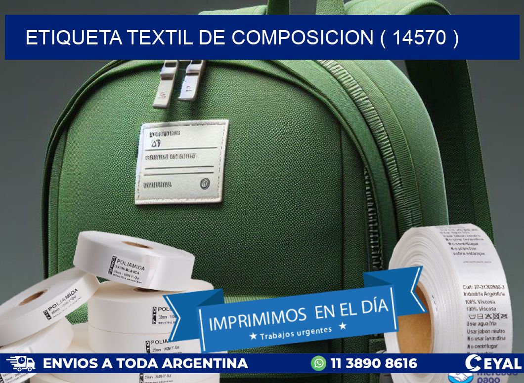 ETIQUETA TEXTIL DE COMPOSICION ( 14570 )