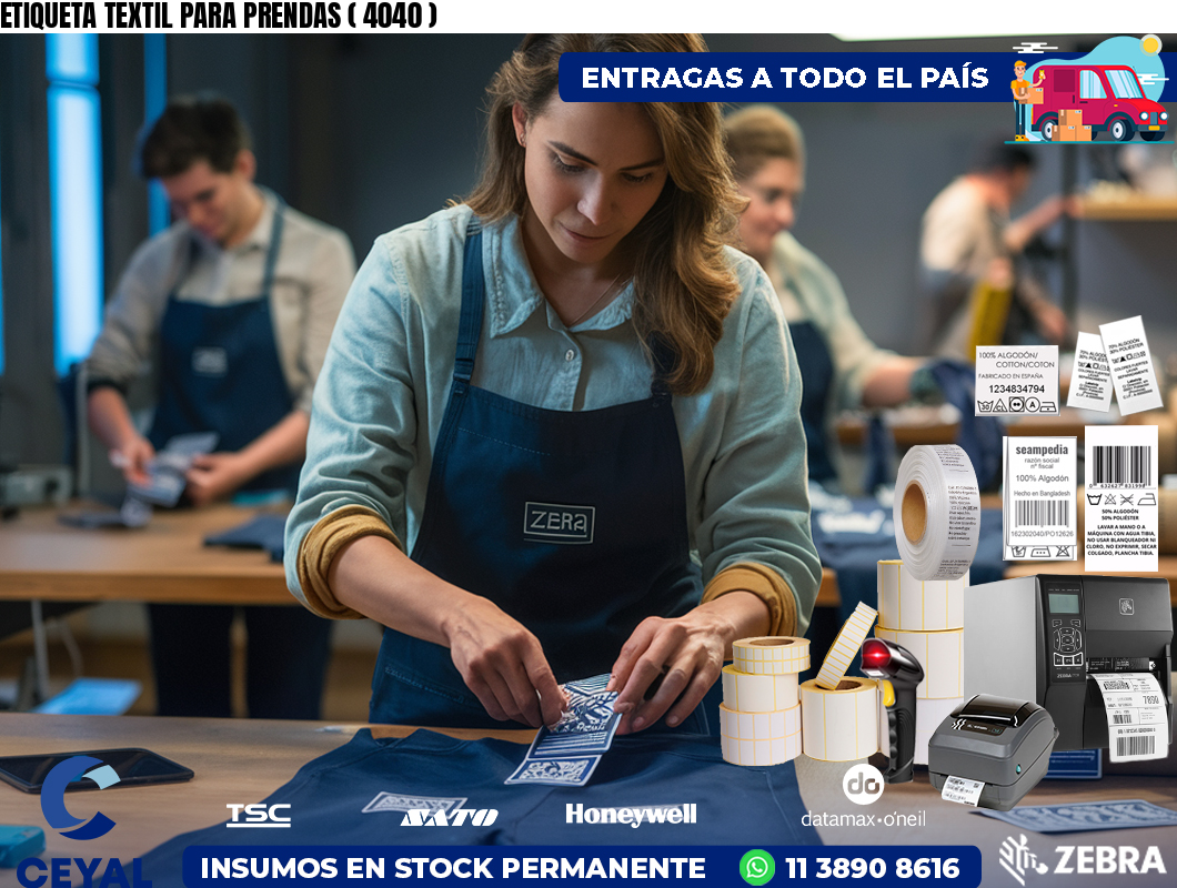 ETIQUETA TEXTIL PARA PRENDAS ( 4040 )
