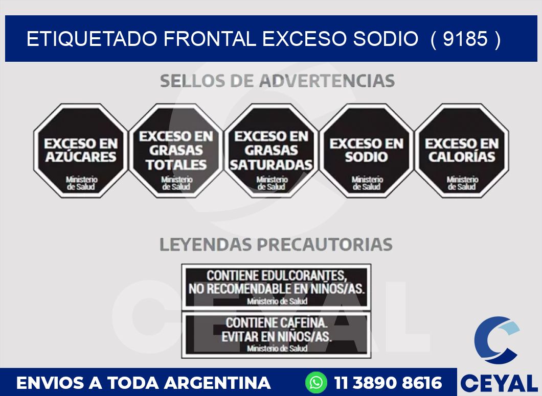 ETIQUETADO FRONTAL EXCESO SODIO  ( 9185 )