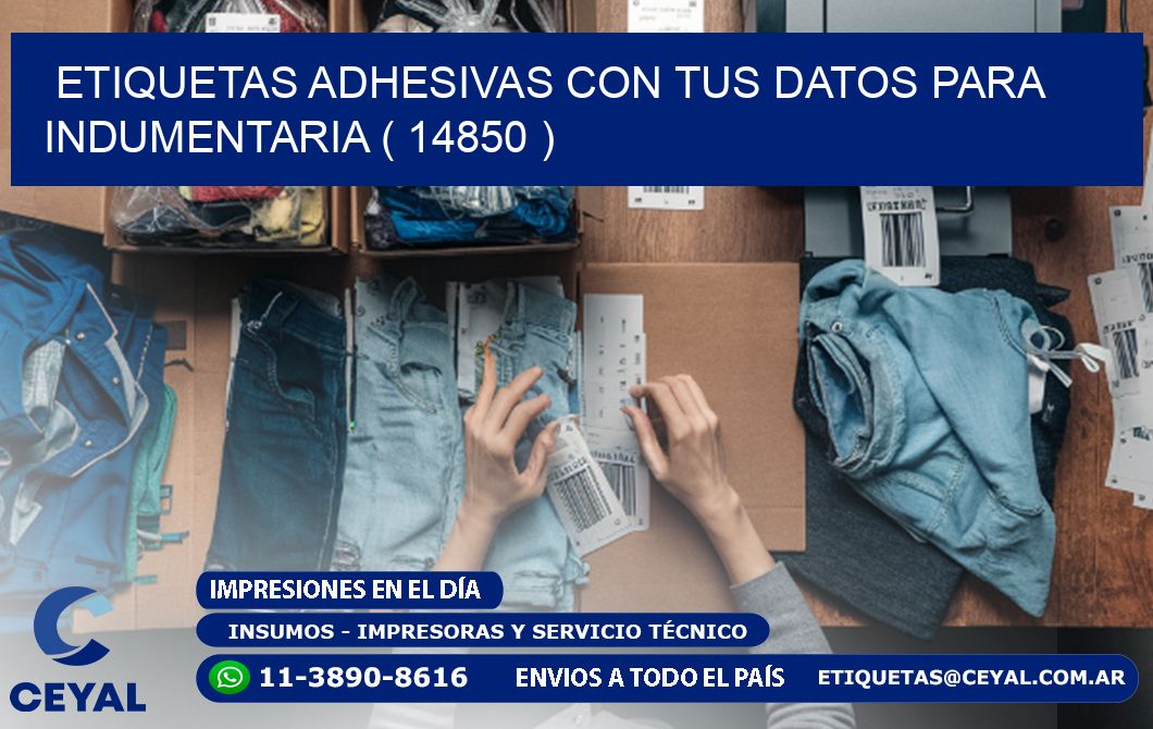 ETIQUETAS ADHESIVAS CON TUS DATOS PARA INDUMENTARIA ( 14850 )