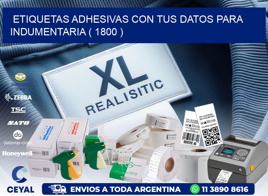 ETIQUETAS ADHESIVAS CON TUS DATOS PARA INDUMENTARIA ( 1800 )