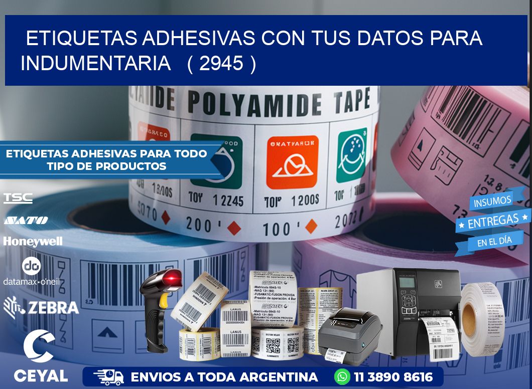 ETIQUETAS ADHESIVAS CON TUS DATOS PARA INDUMENTARIA   ( 2945 )
