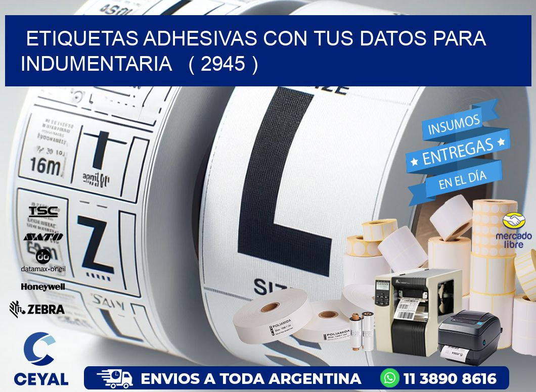 ETIQUETAS ADHESIVAS CON TUS DATOS PARA INDUMENTARIA   ( 2945 )