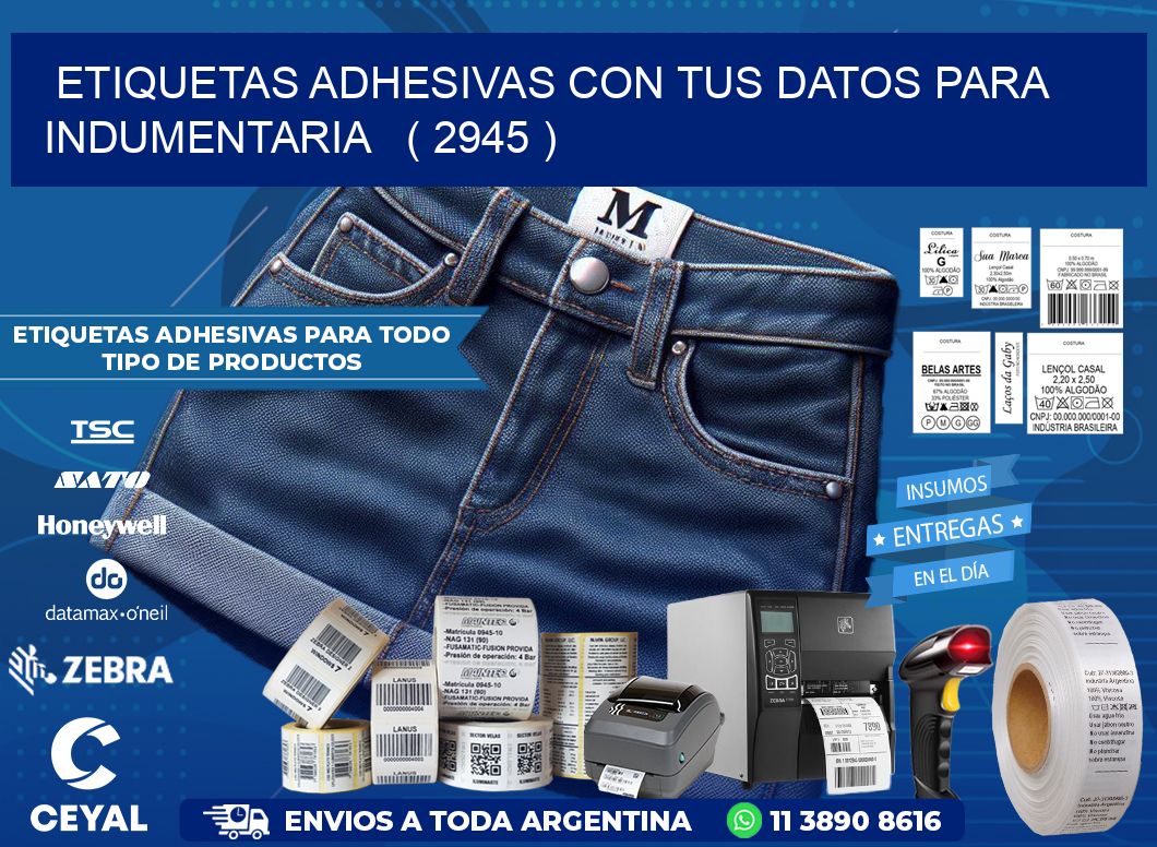 ETIQUETAS ADHESIVAS CON TUS DATOS PARA INDUMENTARIA   ( 2945 )
