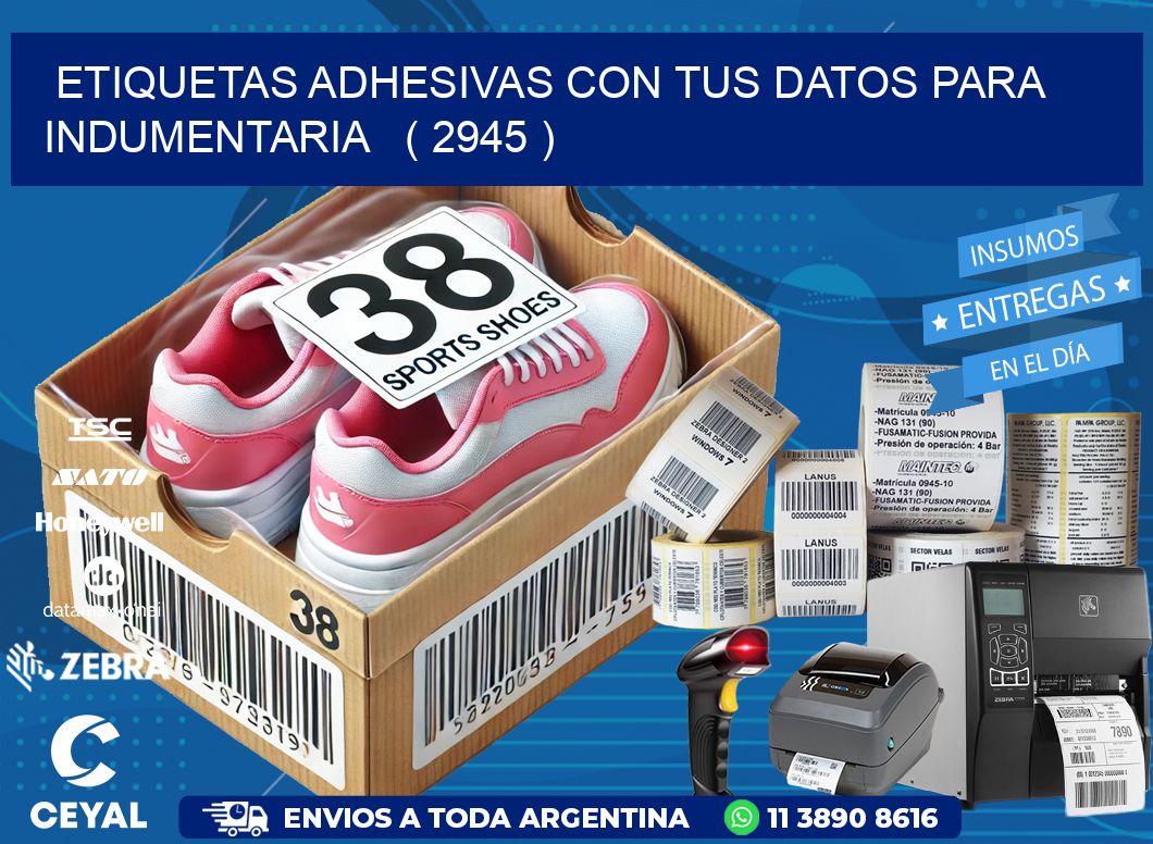 ETIQUETAS ADHESIVAS CON TUS DATOS PARA INDUMENTARIA   ( 2945 )
