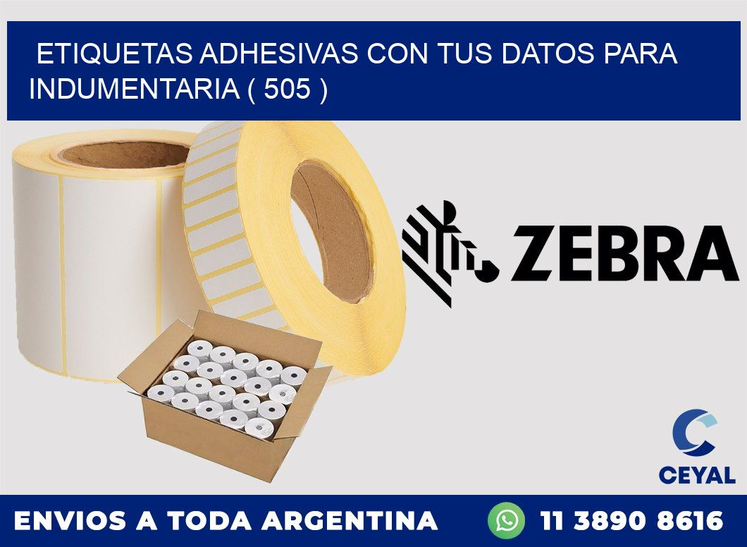 ETIQUETAS ADHESIVAS CON TUS DATOS PARA INDUMENTARIA ( 505 )