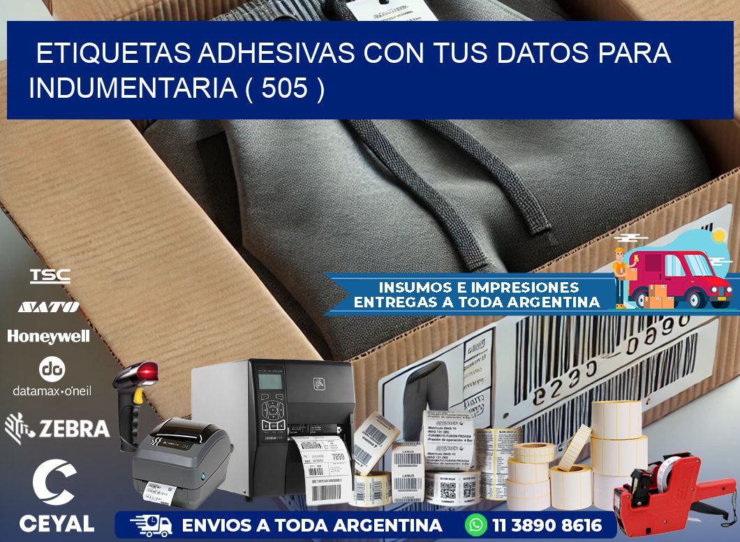 ETIQUETAS ADHESIVAS CON TUS DATOS PARA INDUMENTARIA ( 505 )