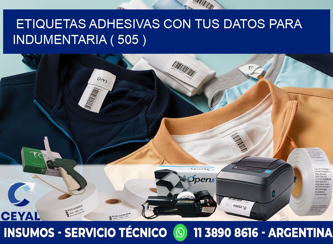 ETIQUETAS ADHESIVAS CON TUS DATOS PARA INDUMENTARIA ( 505 )
