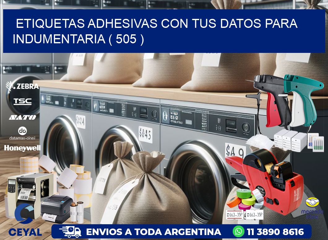 ETIQUETAS ADHESIVAS CON TUS DATOS PARA INDUMENTARIA ( 505 )