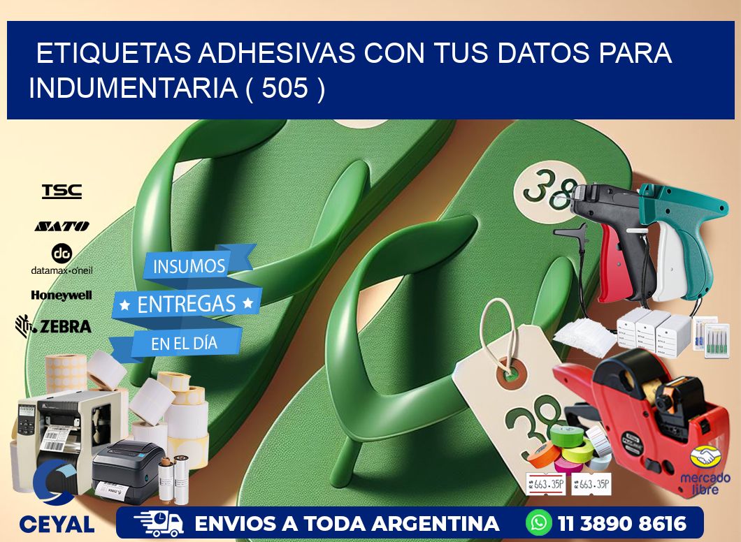 ETIQUETAS ADHESIVAS CON TUS DATOS PARA INDUMENTARIA ( 505 )