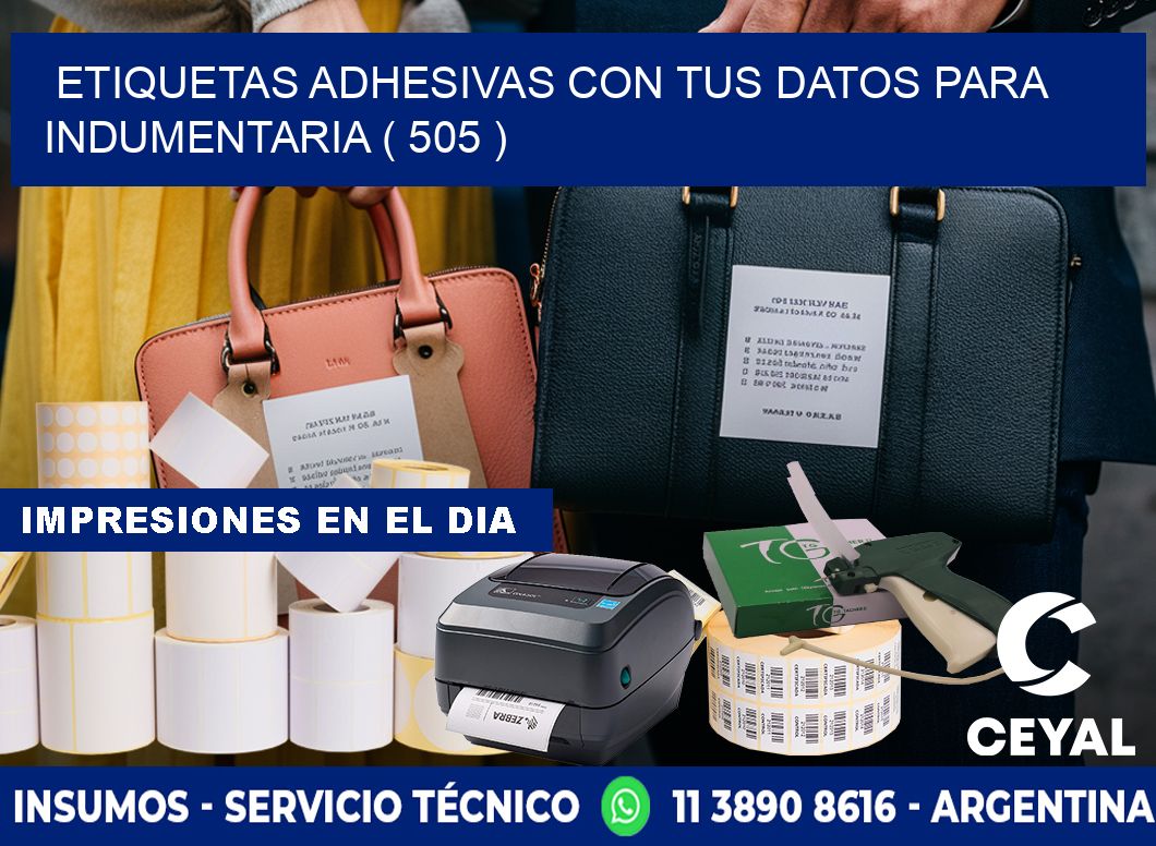 ETIQUETAS ADHESIVAS CON TUS DATOS PARA INDUMENTARIA ( 505 )