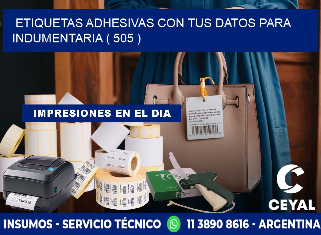 ETIQUETAS ADHESIVAS CON TUS DATOS PARA INDUMENTARIA ( 505 )