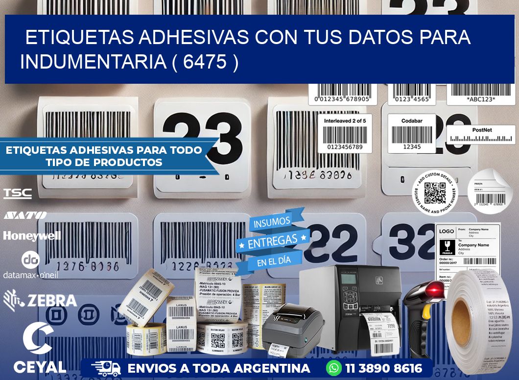 ETIQUETAS ADHESIVAS CON TUS DATOS PARA INDUMENTARIA ( 6475 )