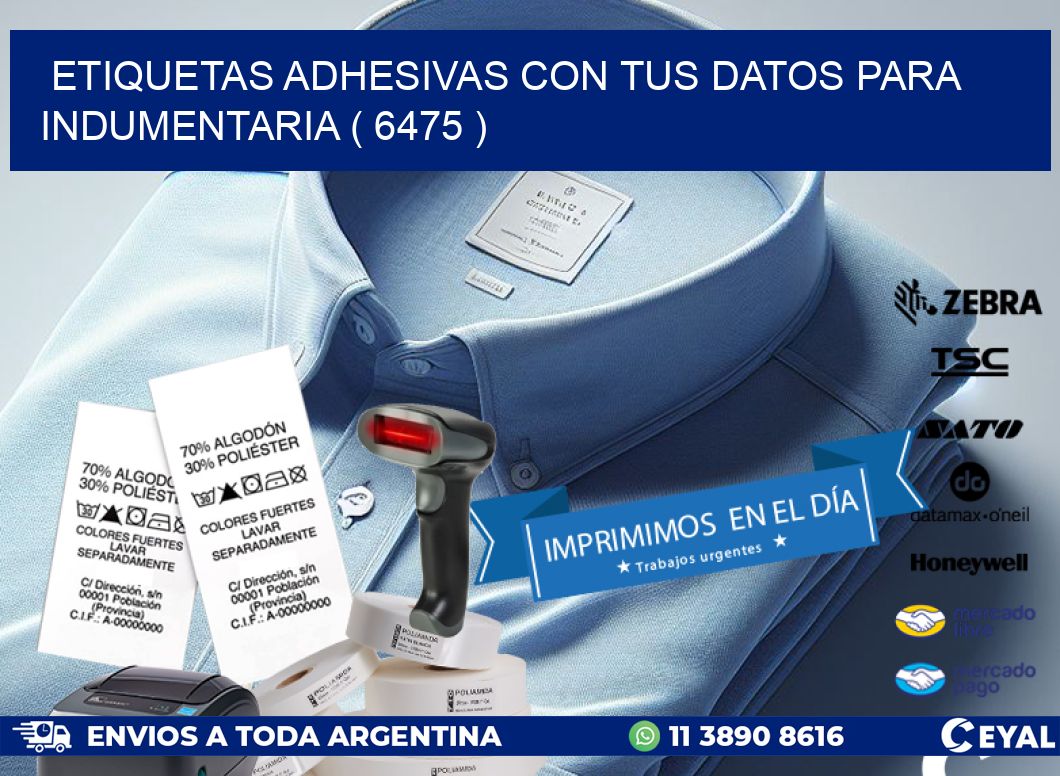 ETIQUETAS ADHESIVAS CON TUS DATOS PARA INDUMENTARIA ( 6475 )