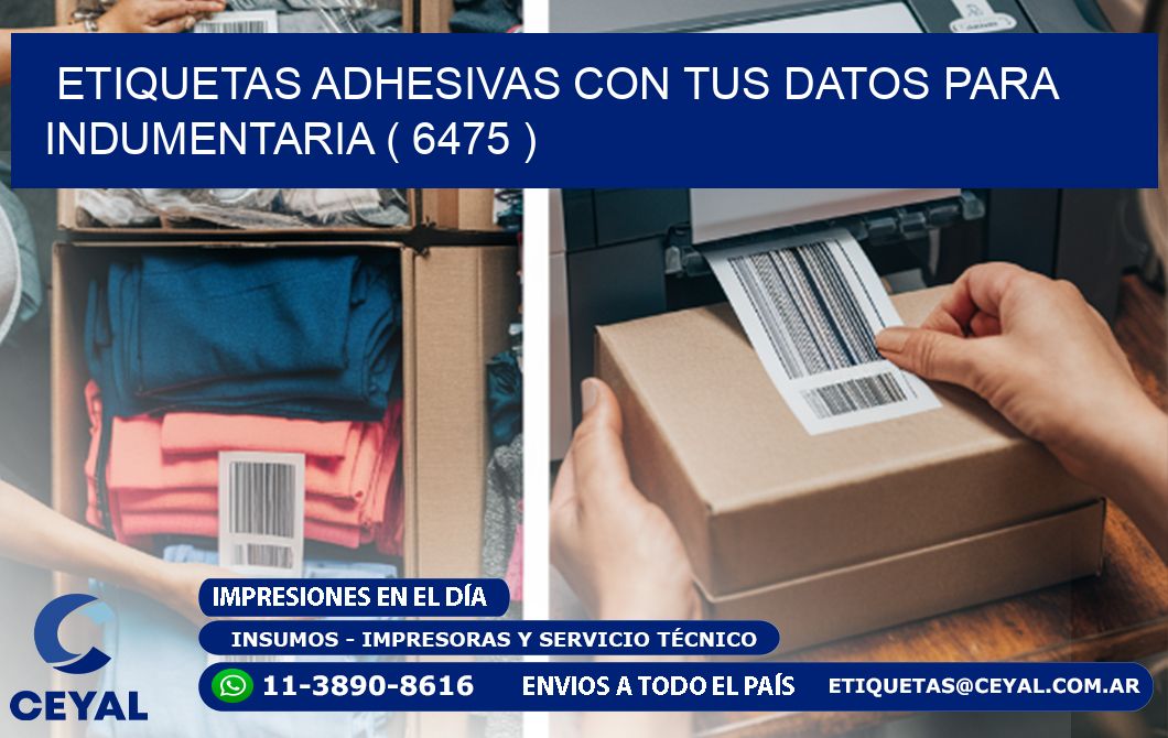 ETIQUETAS ADHESIVAS CON TUS DATOS PARA INDUMENTARIA ( 6475 )