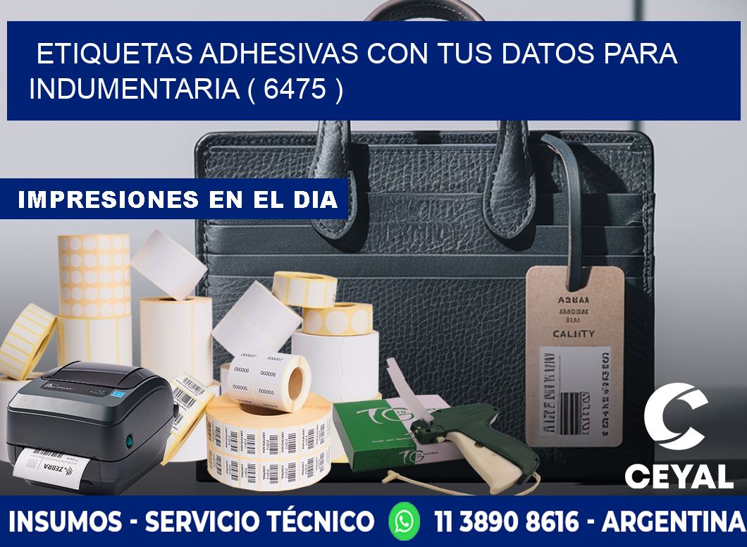 ETIQUETAS ADHESIVAS CON TUS DATOS PARA INDUMENTARIA ( 6475 )