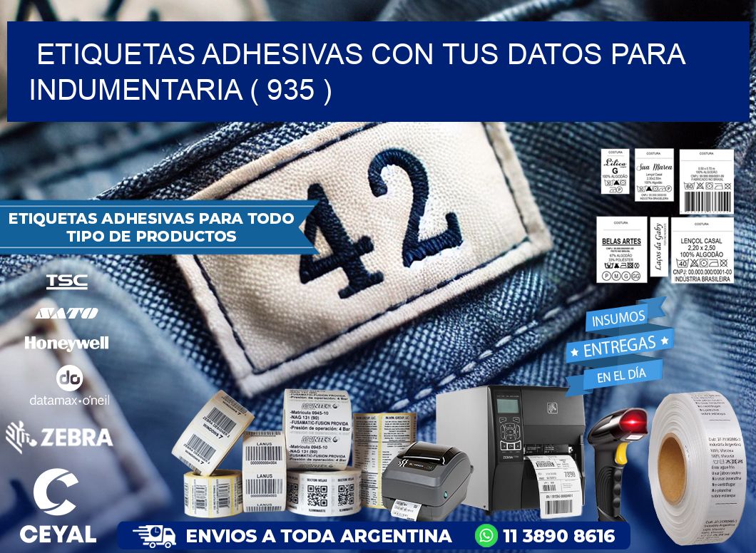 ETIQUETAS ADHESIVAS CON TUS DATOS PARA INDUMENTARIA ( 935 )