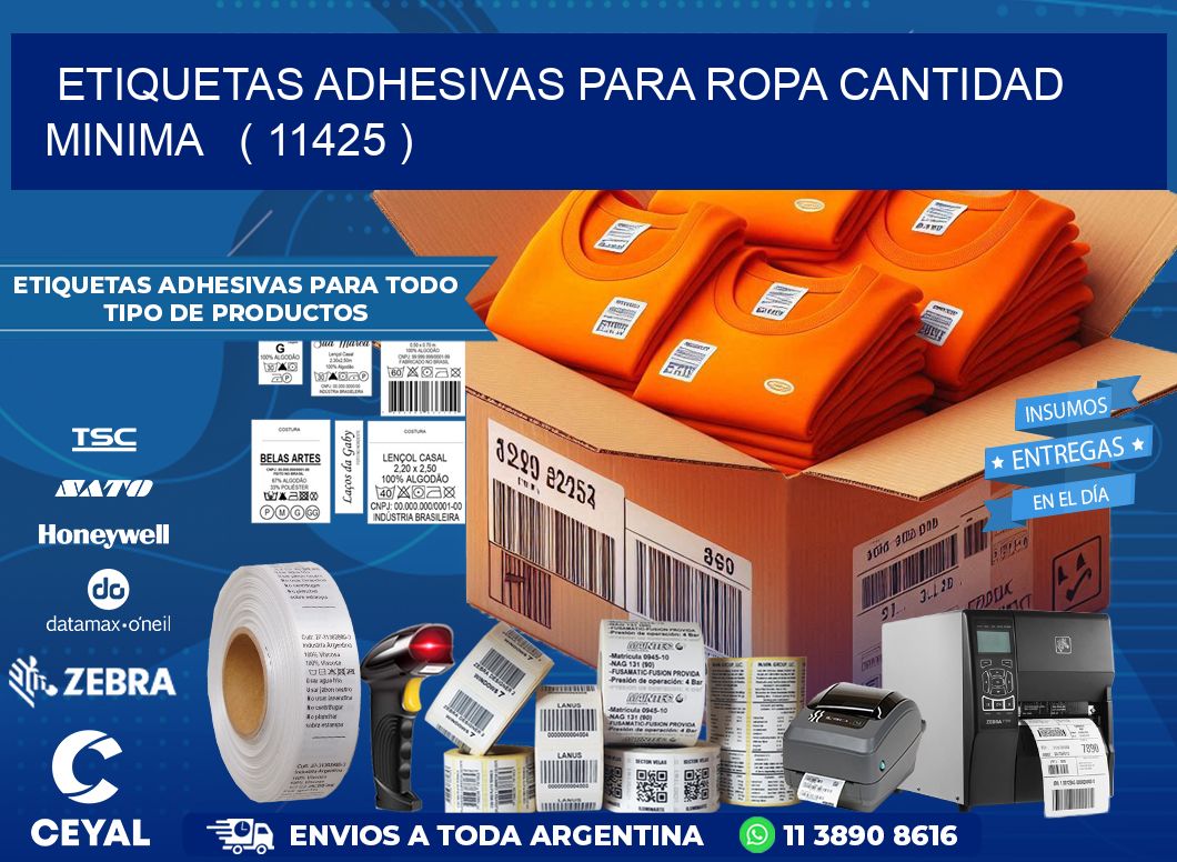ETIQUETAS ADHESIVAS PARA ROPA CANTIDAD MINIMA   ( 11425 )
