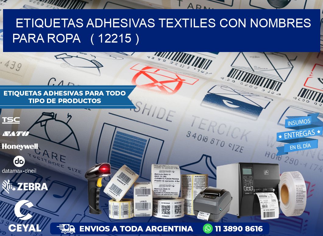 ETIQUETAS ADHESIVAS TEXTILES CON NOMBRES PARA ROPA   ( 12215 )