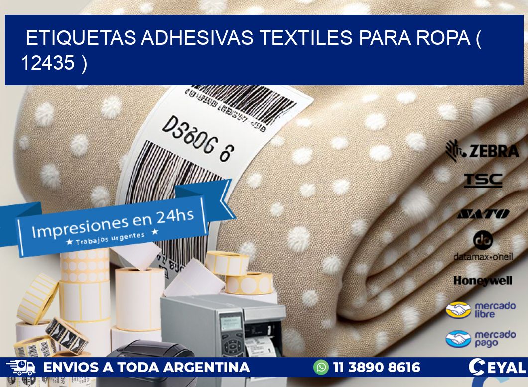 ETIQUETAS ADHESIVAS TEXTILES PARA ROPA ( 12435 )