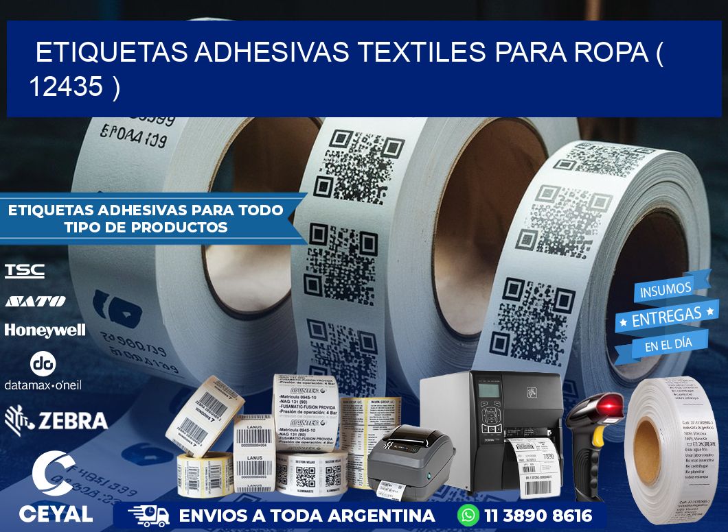ETIQUETAS ADHESIVAS TEXTILES PARA ROPA ( 12435 )