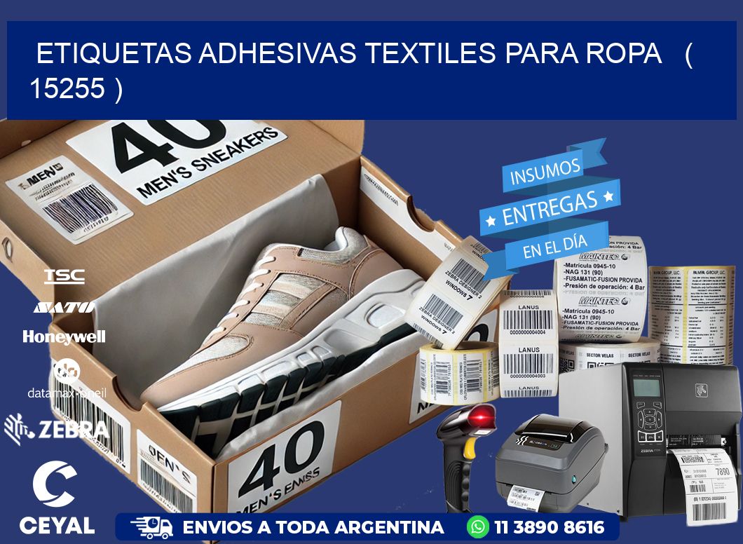 ETIQUETAS ADHESIVAS TEXTILES PARA ROPA   ( 15255 )