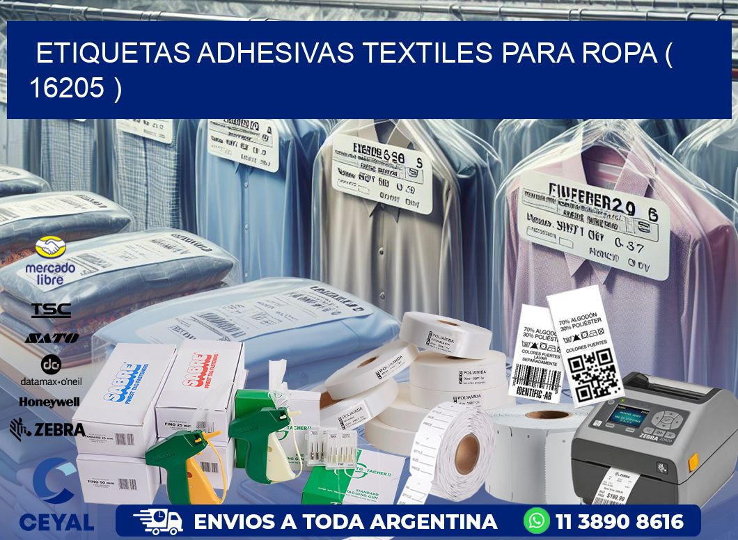 ETIQUETAS ADHESIVAS TEXTILES PARA ROPA ( 16205 )