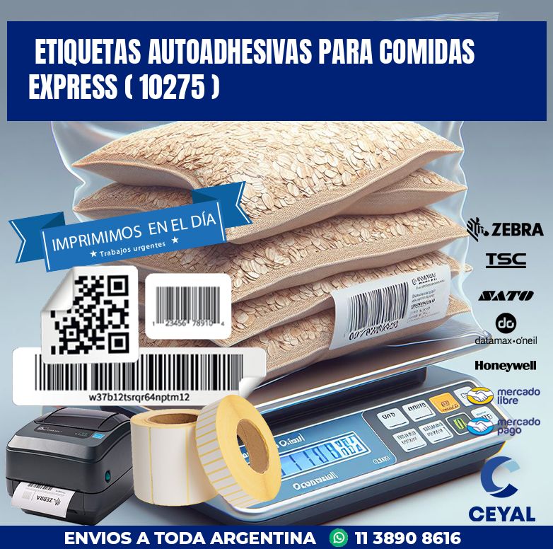 ETIQUETAS AUTOADHESIVAS PARA COMIDAS EXPRESS ( 10275 )