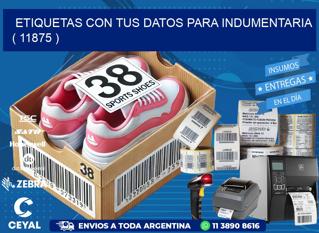 ETIQUETAS CON TUS DATOS PARA INDUMENTARIA   ( 11875 )