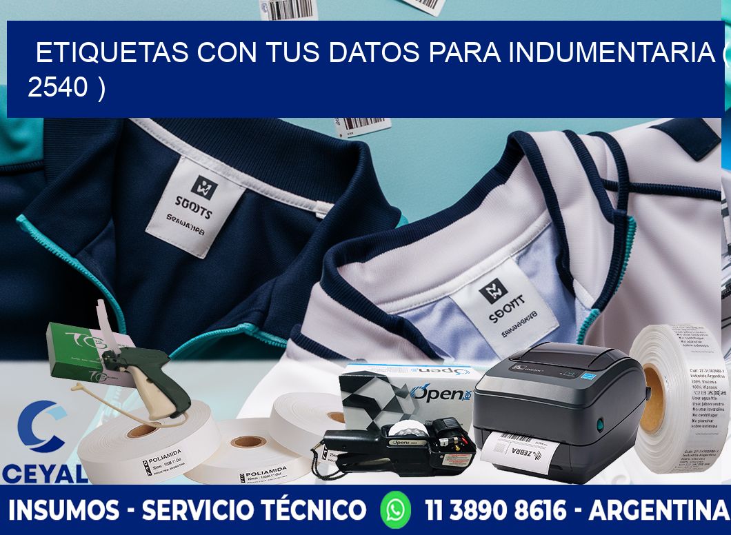ETIQUETAS CON TUS DATOS PARA INDUMENTARIA ( 2540 )