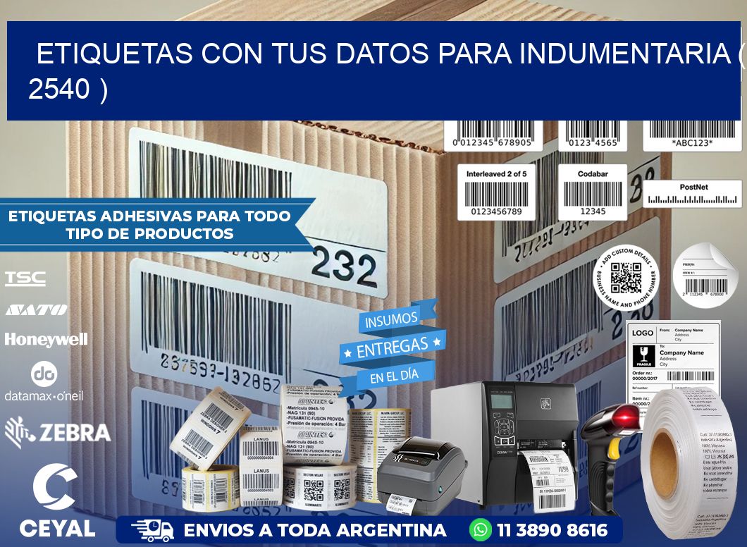 ETIQUETAS CON TUS DATOS PARA INDUMENTARIA ( 2540 )