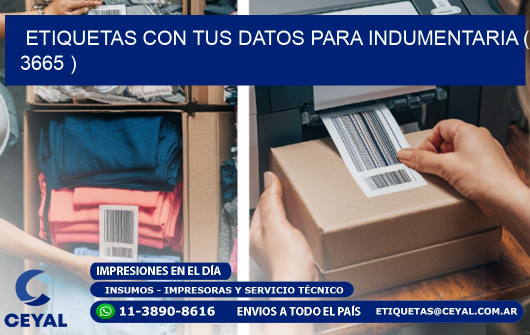 ETIQUETAS CON TUS DATOS PARA INDUMENTARIA ( 3665 )