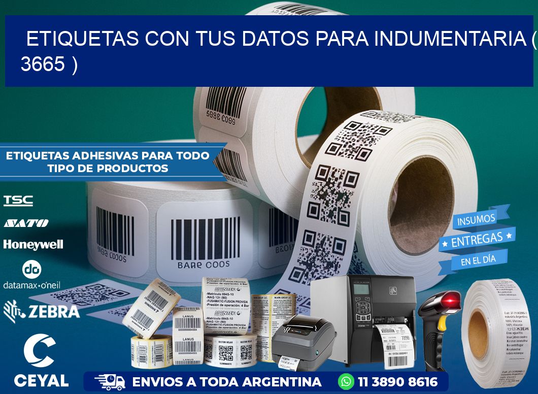ETIQUETAS CON TUS DATOS PARA INDUMENTARIA ( 3665 )